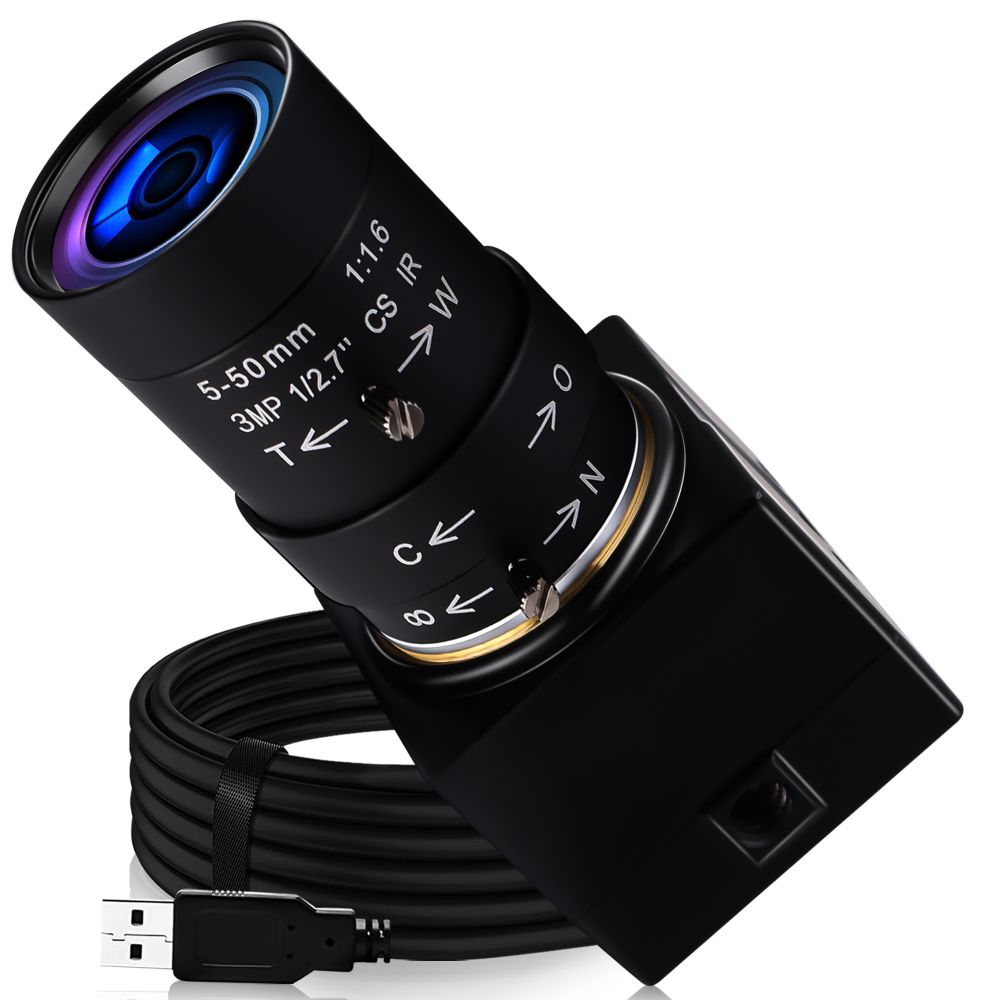 ELP 5-50mm Manual Focus Global Shutter Camera USB2.0 720P 60fps High frame rate AR0144 Mono/Color Web Camera HD 1MP